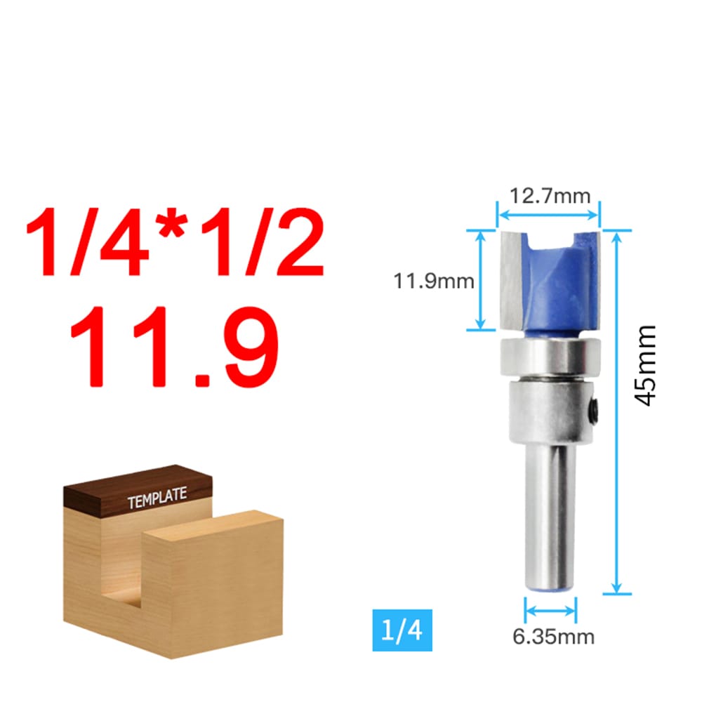 1/4 inch Shank Flute Flush Trim Pattern Router Bit Top