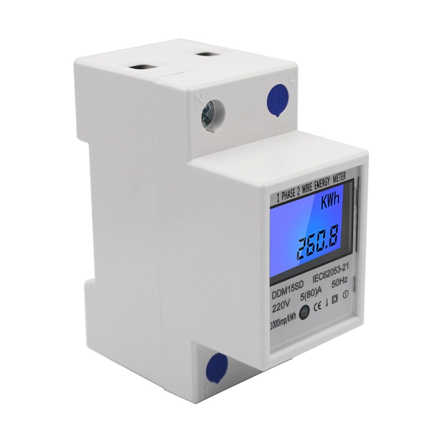 Single Phase DIN-Rail Energy Meter 5-80A 220V 50Hz