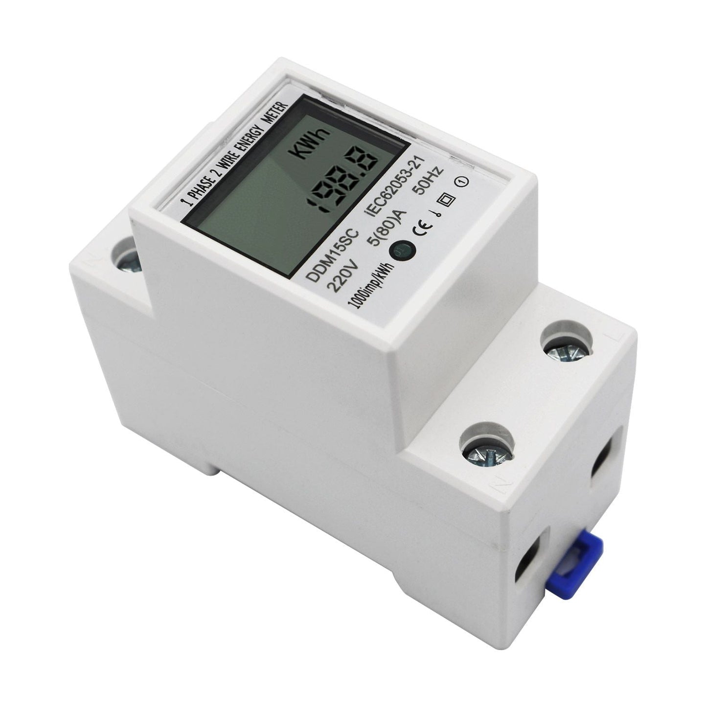 LCD Digital Display Single Phase DIN-Rail Energy Meter 5-80A