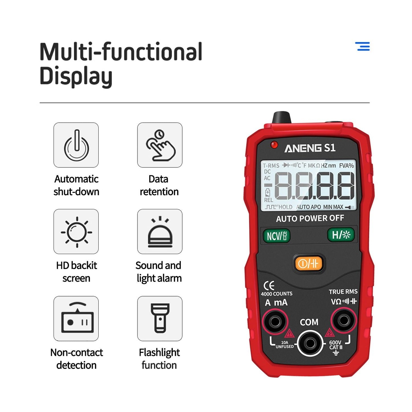 ANENG Digital Multimeter Portable Multimeter 4000 Counts