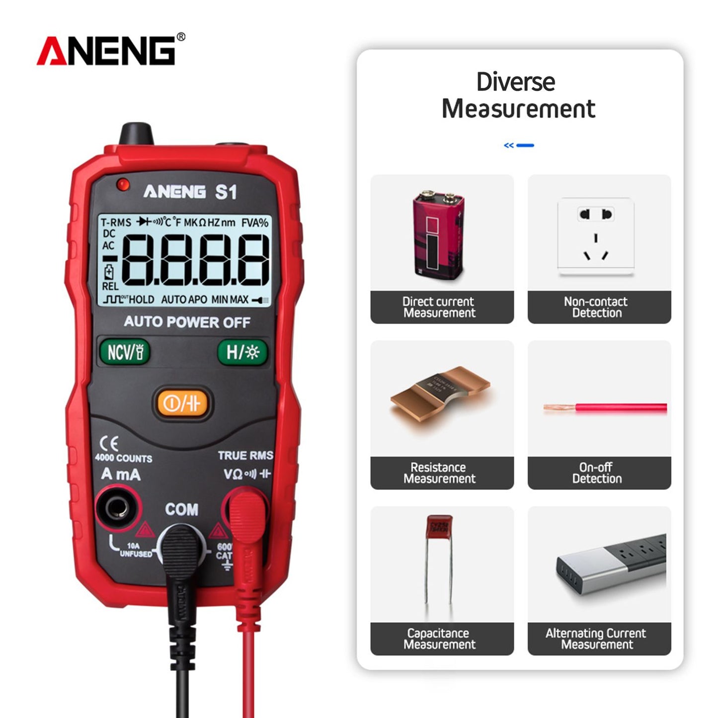 ANENG Digital Multimeter Portable Multimeter 4000 Counts