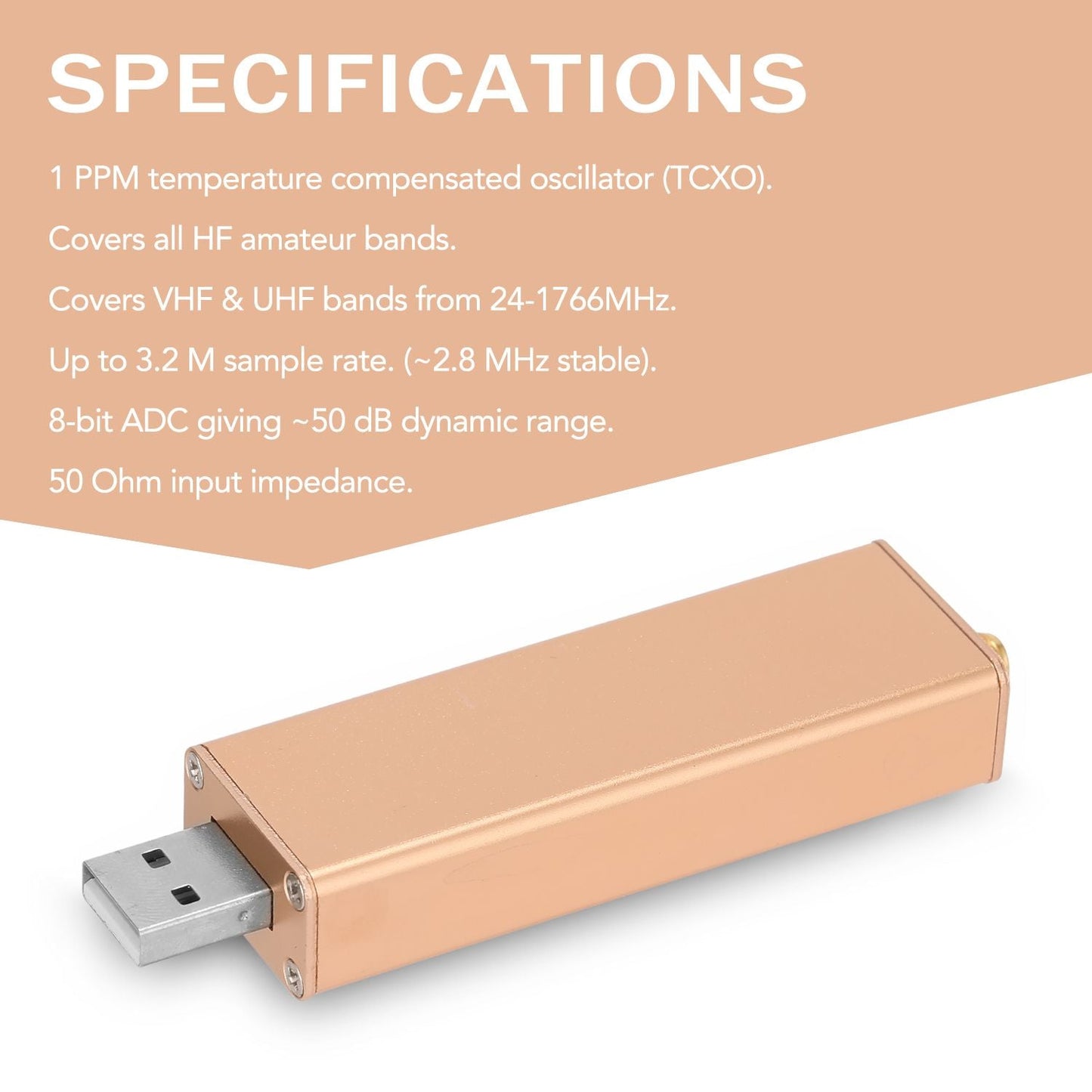 RTL2832U+R820T2 0.1MHz-1.7GHz TCXO ADSB UHF VHF HF FM - 4