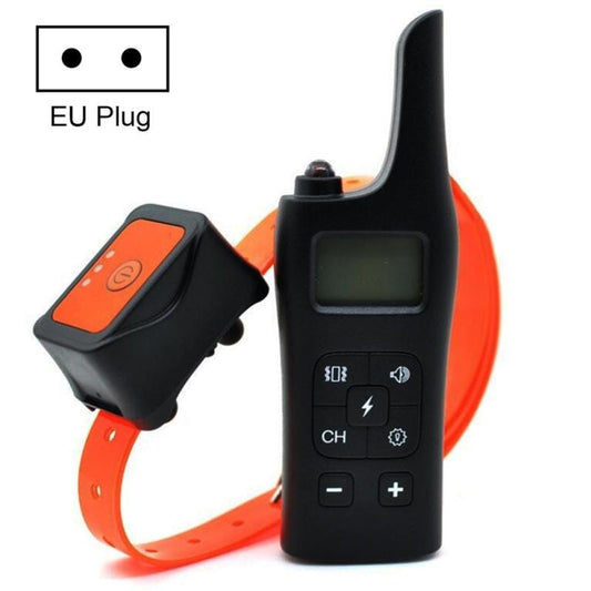 885-2 Rechargeable Training Dogs Stop Barkin Remote Control with 2 Collar Receivers, Support Electric Shock & Vibration & Light & Sound Mode, EU Plug (Style1)