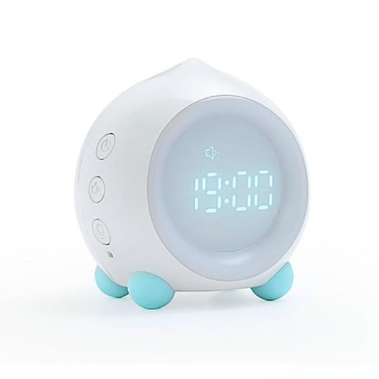 Creative Cartoon Peach Smart Alarm Clock Multifunctional Children Sleep with Luminous Electronic Clock, Style:Bluetooth (White)