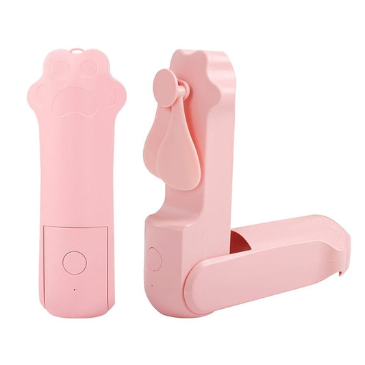 DUX DUCIS 0.7W USB Interface 2-speed Control Rechargeable Portable Ultra-thin Handheld Fan with Lanyard (Pink)