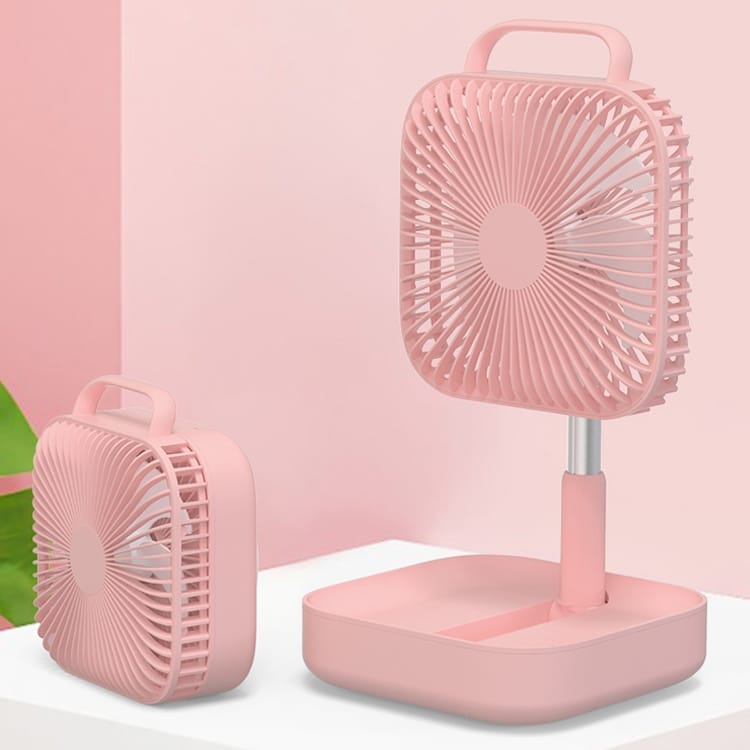 Multi-functional Portable Folding Fan with 80 Degrees Shaking Head & Four Air Supply Modes (Pink)