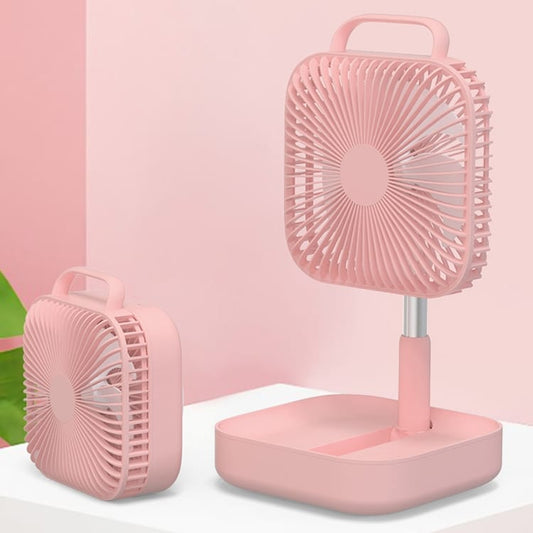 Multi-functional Portable Folding Fan with 80 Degrees Shaking Head & Four Air Supply Modes (Pink)