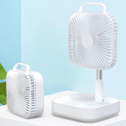 Multi-functional Portable Folding Fan with 80 Degrees Shaking Head & Four Air Supply Modes (White)