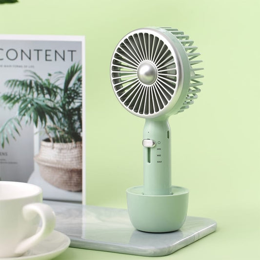 WiWU F302 Retro Portable Handheld USB Mini Fan with 3 Gears Wind Level (Green)