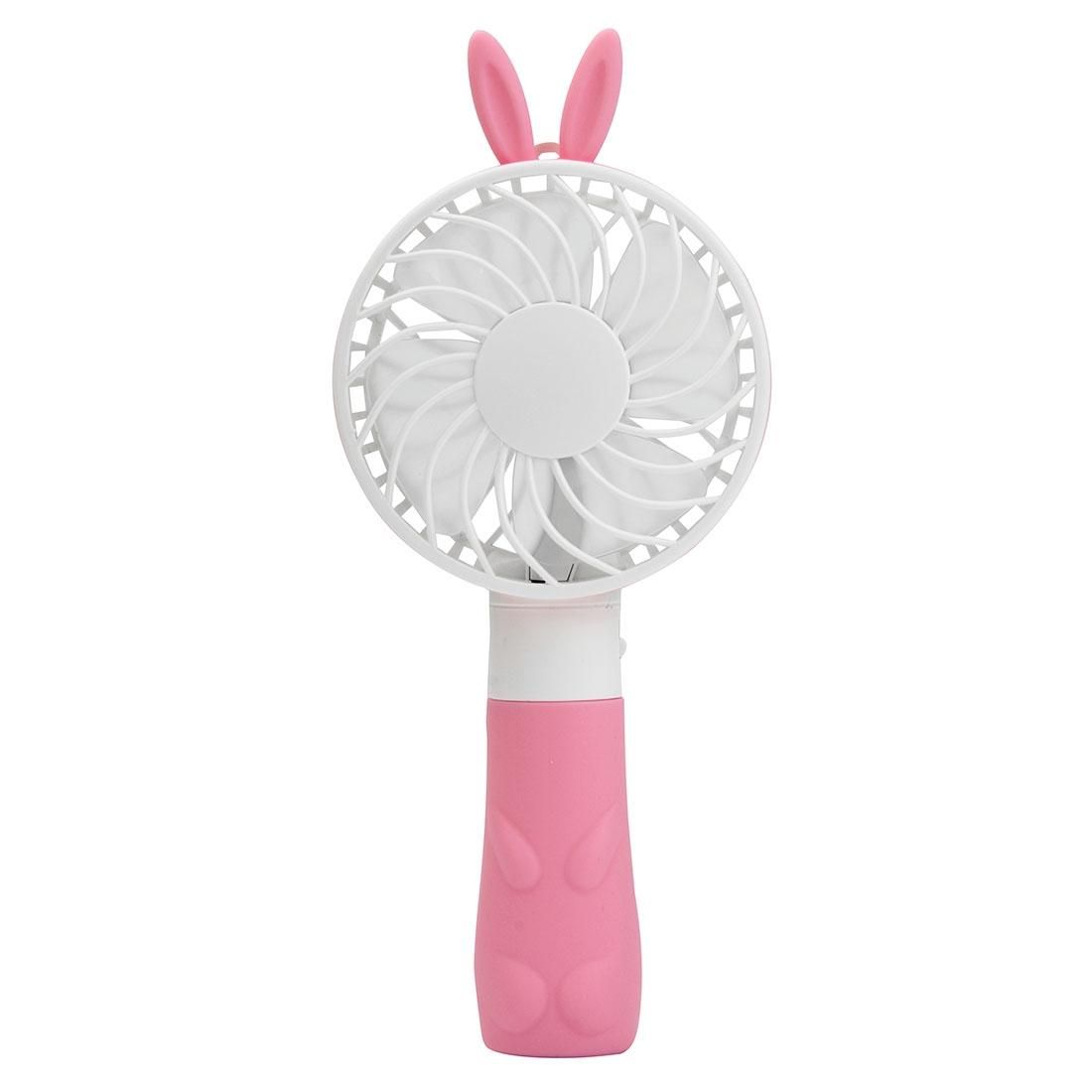 ZW-198 Princess Rabbit Style Mini Rechargeable Hand Held Fan (Pink)