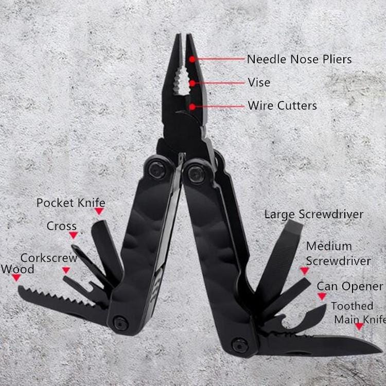15 in 1 Outdoor Camping Survival Tool Foldable Multifunctional Pocket Plier (Standard Version)