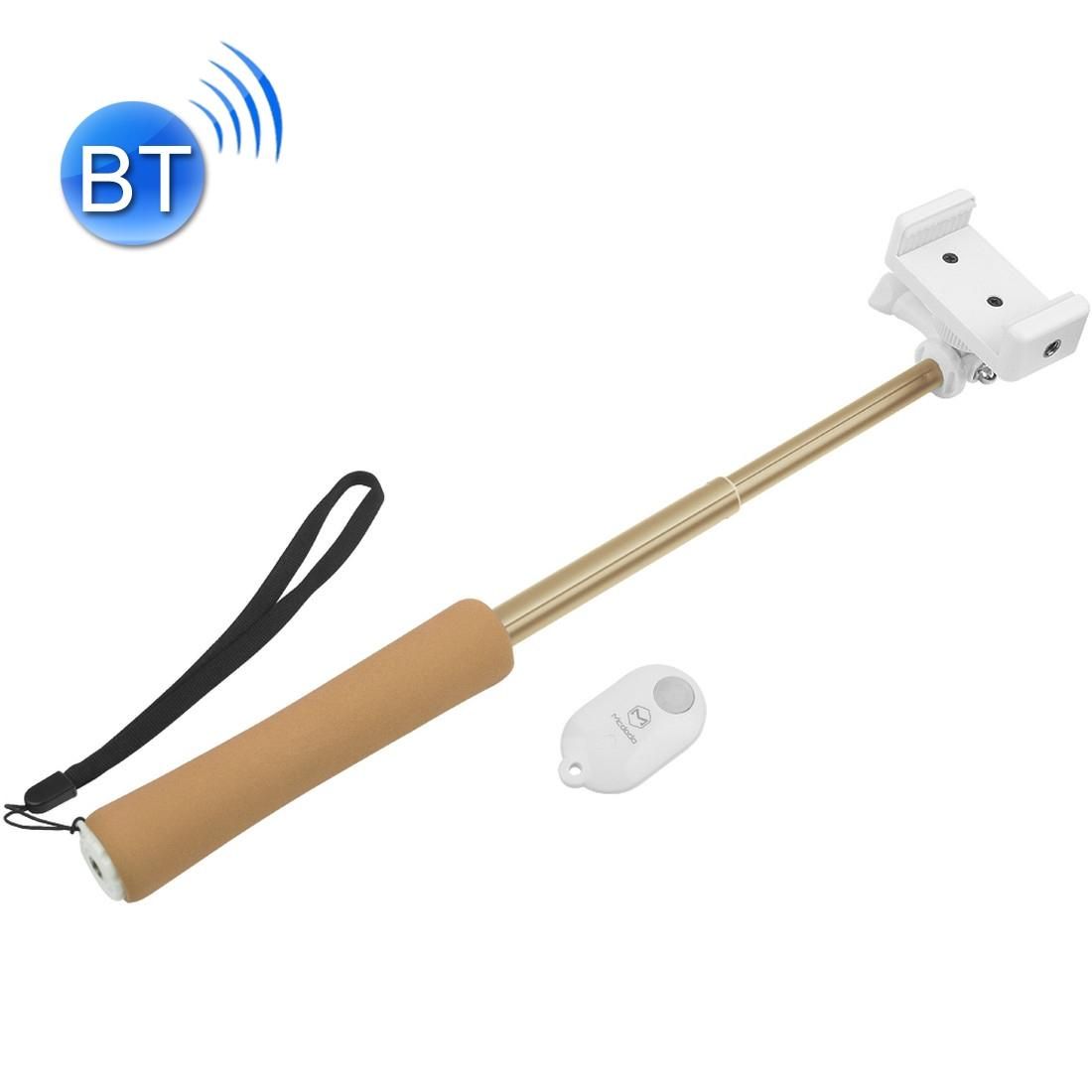 Mcdodo MSS-0292 mini Adjustable Bluetooth Wireless Self-timer Handheld Selfie Monopod with String for Smartphones, Stick Extension Length: 19cm - 50cm, Clip Extension Length: 5.5cm - 10cm (Brown)