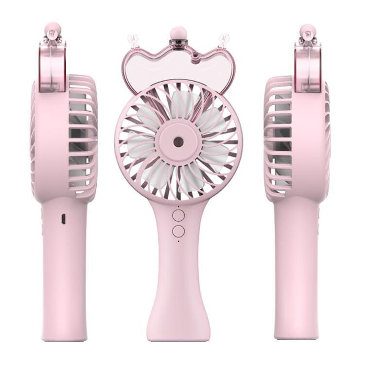 USB Portable Handheld Spray Fan Mini Desktop Fan (Pink)