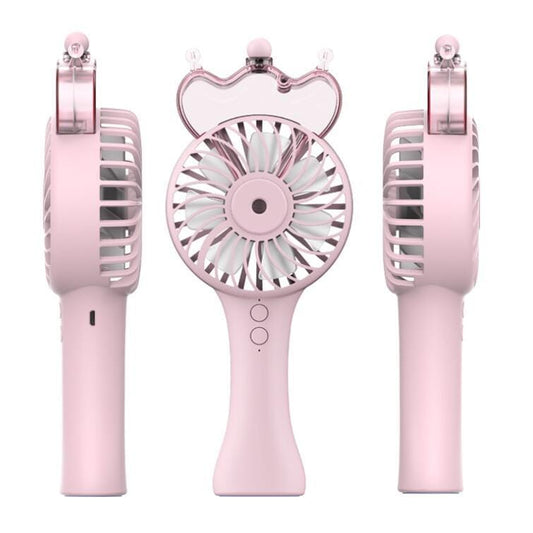 USB Portable Handheld Spray Fan Mini Desktop Fan (Pink)