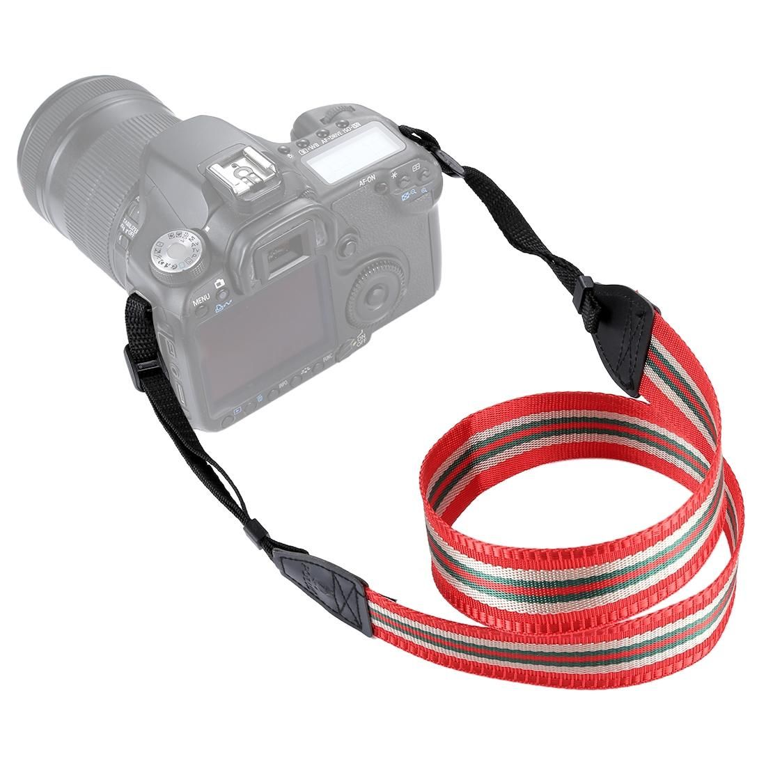 PULUZ Stripe Style  Series Shoulder Neck Strap Camera Strap for SLR / DSLR Cameras (Red)