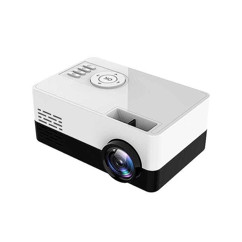 S261/J16 Home Mini HD 1080P Portable LED Projector, Support TF Card / AV / U Disk, Plug Specification:US Plug (White Black)