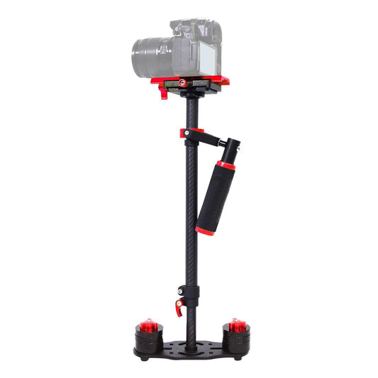 PULUZ 38.5-61cm Carbon Fiber Handheld Stabilizer for DSLR & DV Digital Video & Cameras, Capacity Range 0.5-3kg (Red)