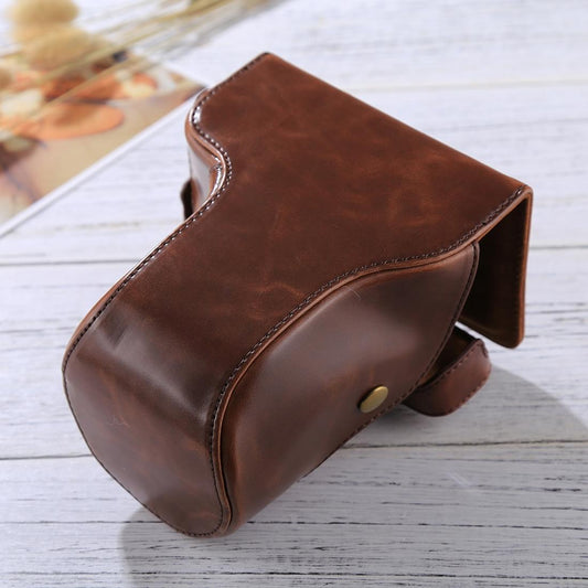 Full Body Camera PU Leather Case Bag with Strap for FUJIFILM X-E3 (Coffee)