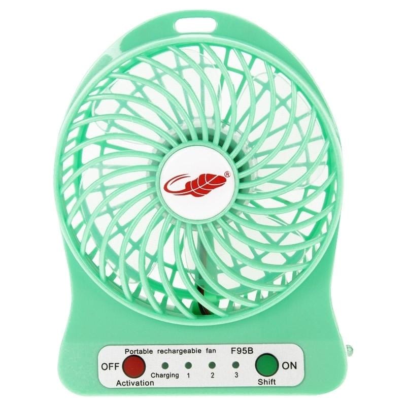 4 inch Portable USB Mini Fan with Wind Third Gear Adjustment, Size: 14cm x 10.5cm x 4cm (Green)