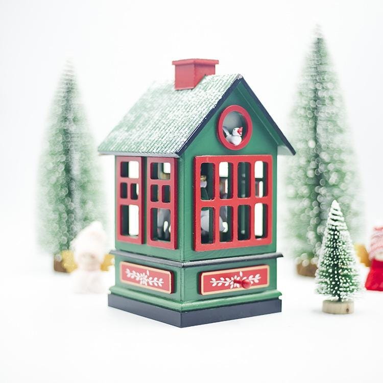 2 PCS Christmas Carousel Music Box Ornament (Green)