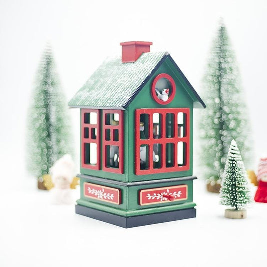 2 PCS Christmas Carousel Music Box Ornament (Green)