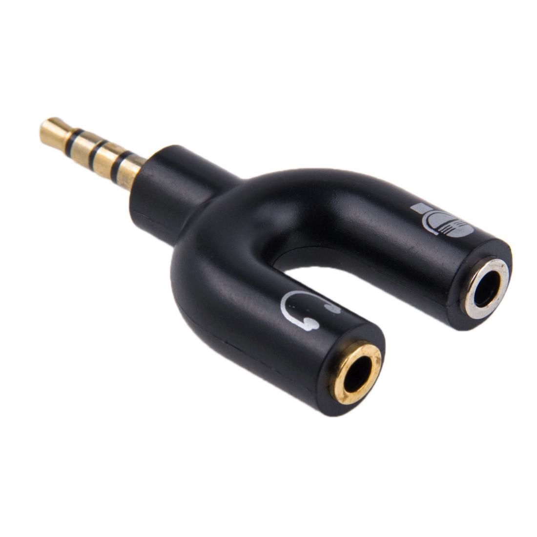 3.5mm Stereo Male to 3.5mm Headphone & Mic Female Splitter Adapter (White)
