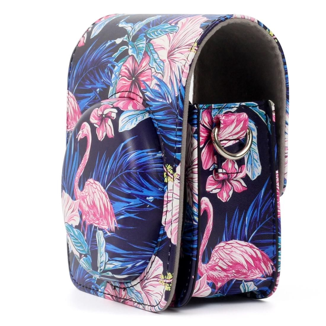 Flamingo Pattern PU Leather Protective Camera Case Bag For FUJIFILM Instax Mini90 Camera