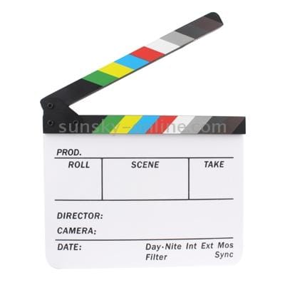 Clapperboard Clapper Board TV Film Movie Slate Colorful (White)