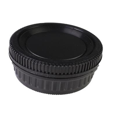Camera Body Cover & Rear Lens Cap for Pentax (Black)