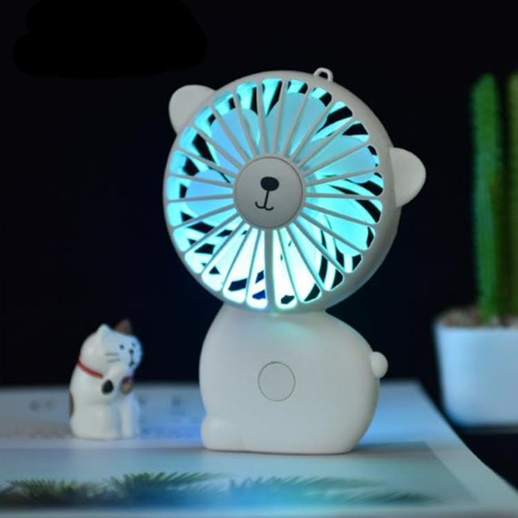 USB Small Fan Portable Night Light Rechargeable Handheld Fan (Green)