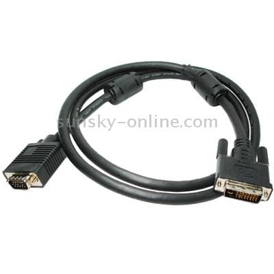 VGA 15Pin Male to DVI 24+5 Pin Male Cable  1.5M (Black)