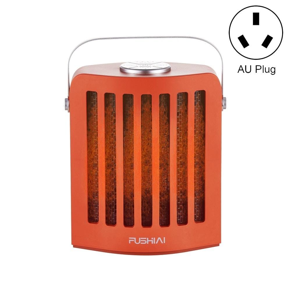 FUSHIAI Office Table Mini Small PTC Heater Desktop Quick Heat Silent Heater, Size:AU Plug (Orange)