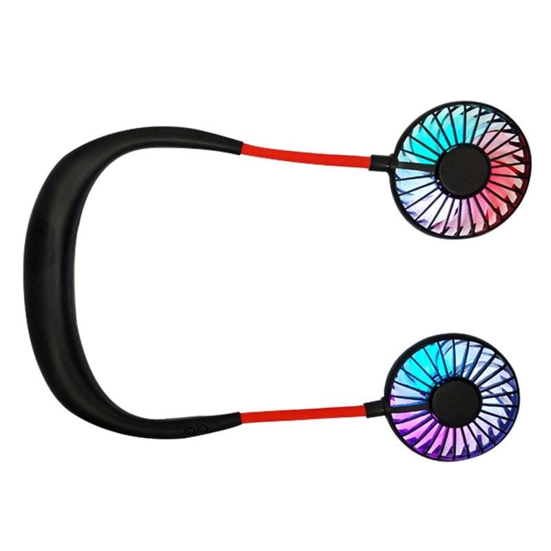 Creative Mini Hanging Neck Type Fan Outdoor LED Fan (Blue)