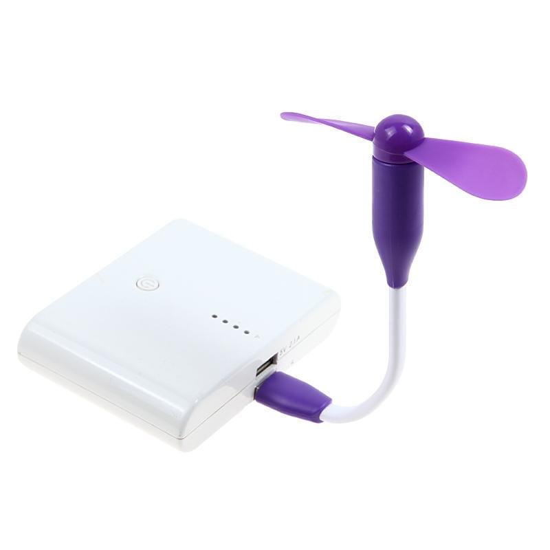Flexible Mini Flexible USB Powered 2-Blade Portable Bamboo Dragonfly Mini USB Fan (Purple)