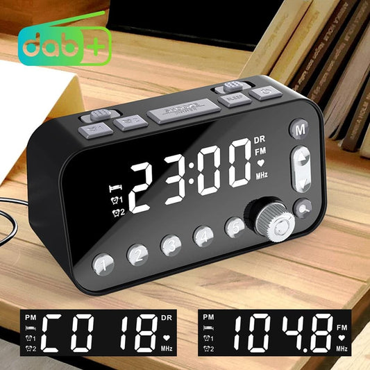 DAB-A1 European Version Large Screen DAB & FM Alarm Clock Radio with Dual USB Interface