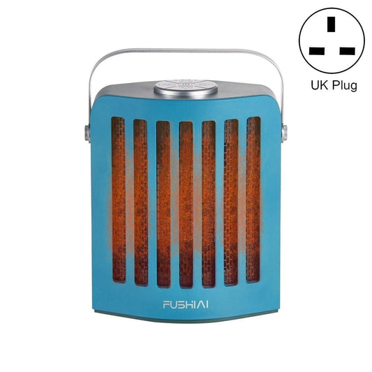 FUSHIAI Office Table Mini Small PTC Heater Desktop Quick Heat Silent Heater, Size:UK Plug (Green)