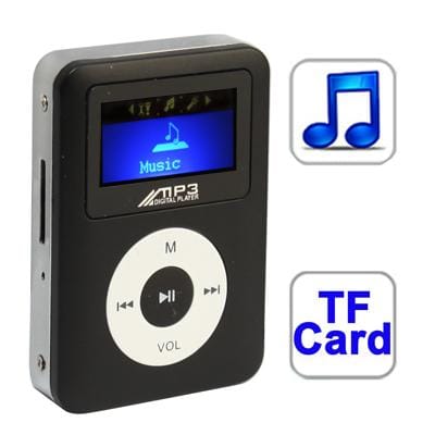 TF  Card Slot MP3 Player with LCD Screen, Speaker (Black)