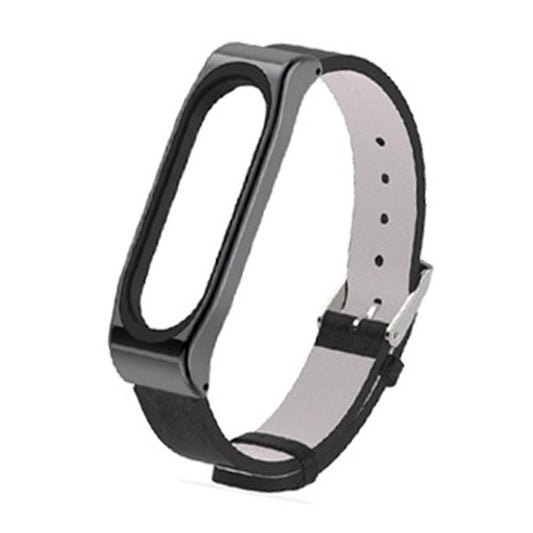 Mijobs PU Leather Strap for Xiaomi Mi Band 3 & 4 & 5 Wrist Straps Screwless Magnetic Bracelet Mi Band3 Smart Band Replace Accessories, Host not Included (Style1)