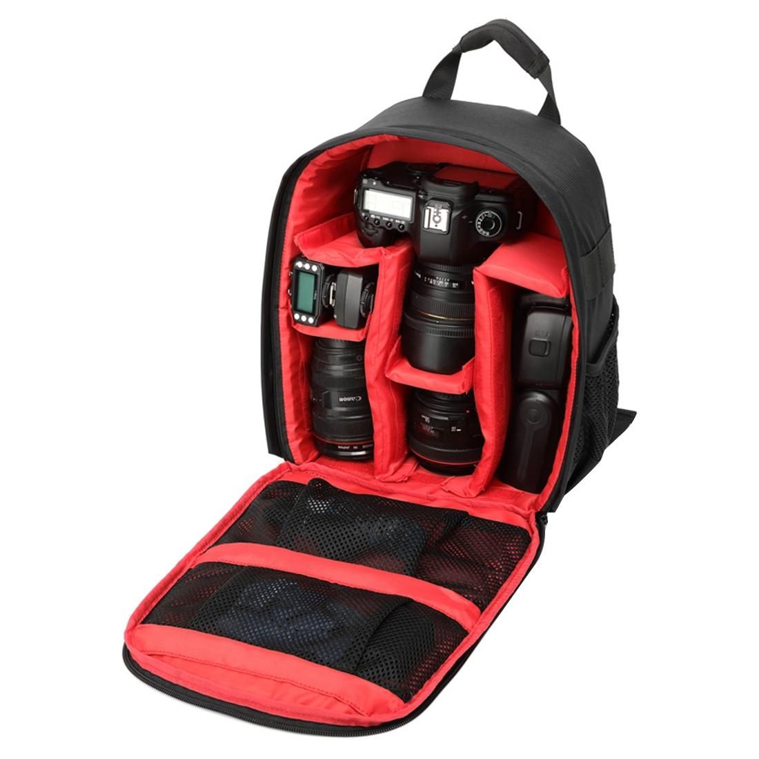 DL-B027 Portable Waterproof Scratch-proof Outdoor Sports Backpack SLR Camera Bag Phone Bag for GoPro, SJCAM, Nikon, Canon, Xiaomi Xiaoyi YI, iPad, Apple, Samsung, Huawei, Size: 27.5 * 12.5 * 34 cm (Red)