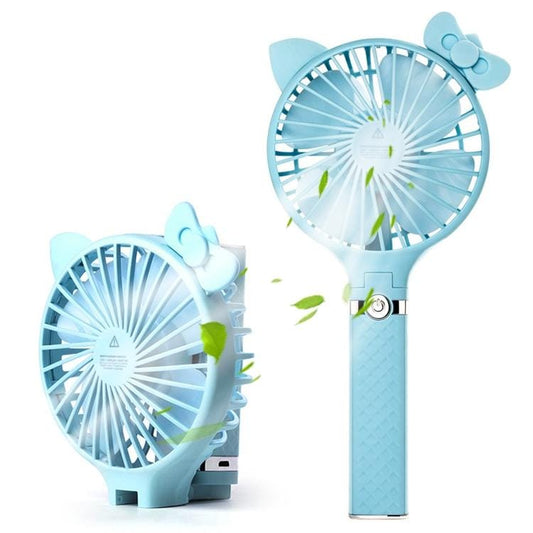 S3 Mini Foldable Handheld Flashlight Electric Fan, with 3 Speed Control (Sky Blue)