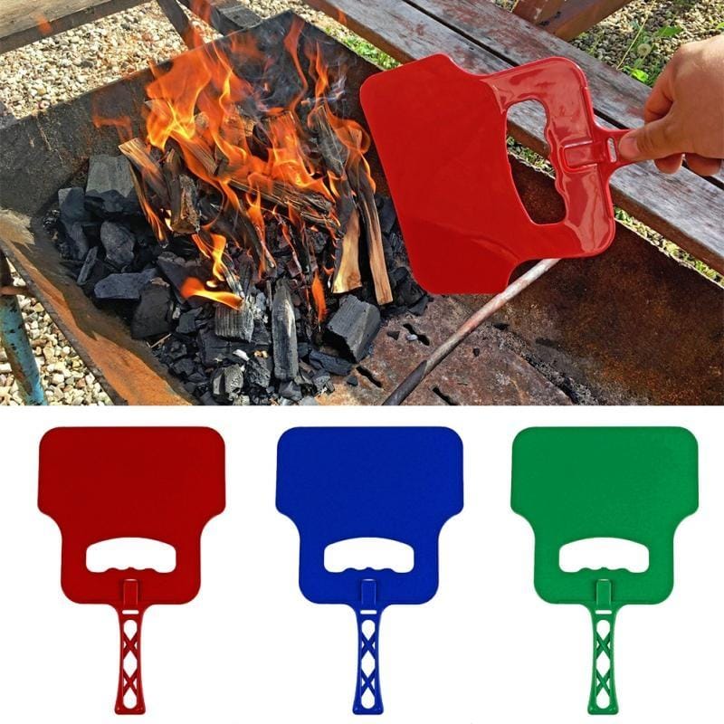 2 PCS Barbecue Fan Outdoor Cool Fan Plastic Fan Barbecue Tool (Blue)