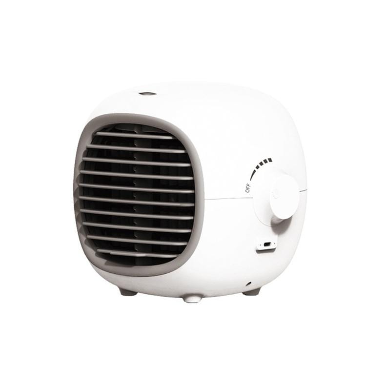 Office Desktop Mini Small Air Conditioning Cooling Fan Silent Spray Fan (White)