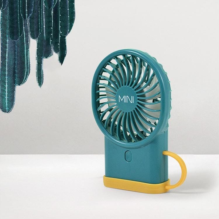 Creative Lanyard Handheld Student USB Charging Mini Fan (Dark Green)