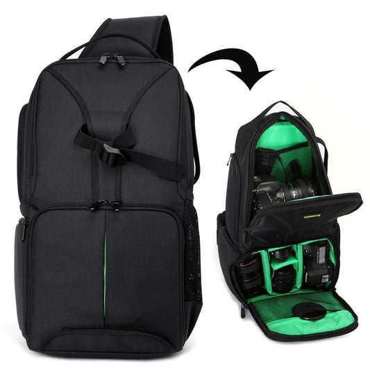 HUWANG Waterproof Shoulder Backpack  Padded Shockproof Camera Case Bag for Nikon (Green)