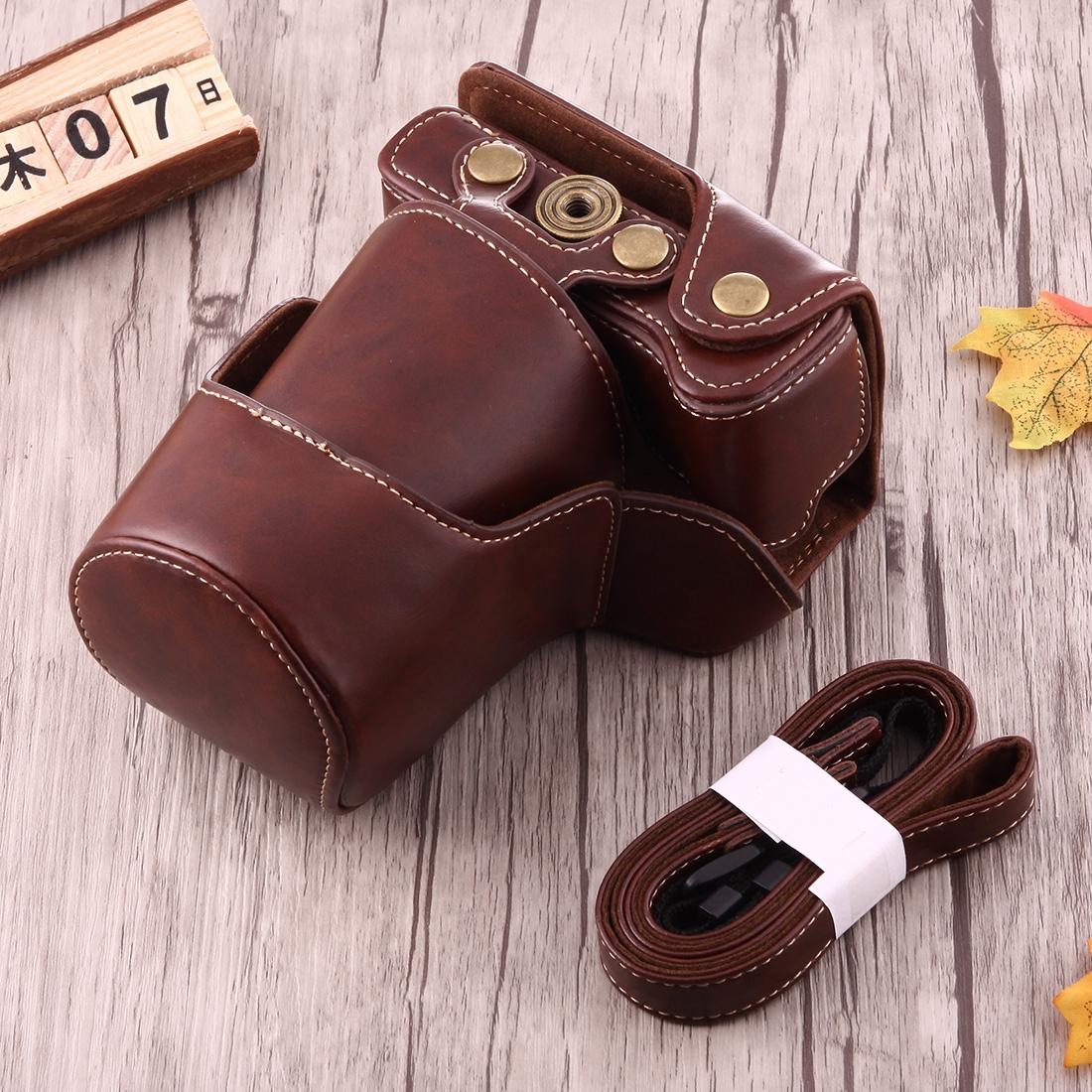 Full Body Camera PU Leather Case Bag with Strap for Canon EOS M3 (Coffee)
