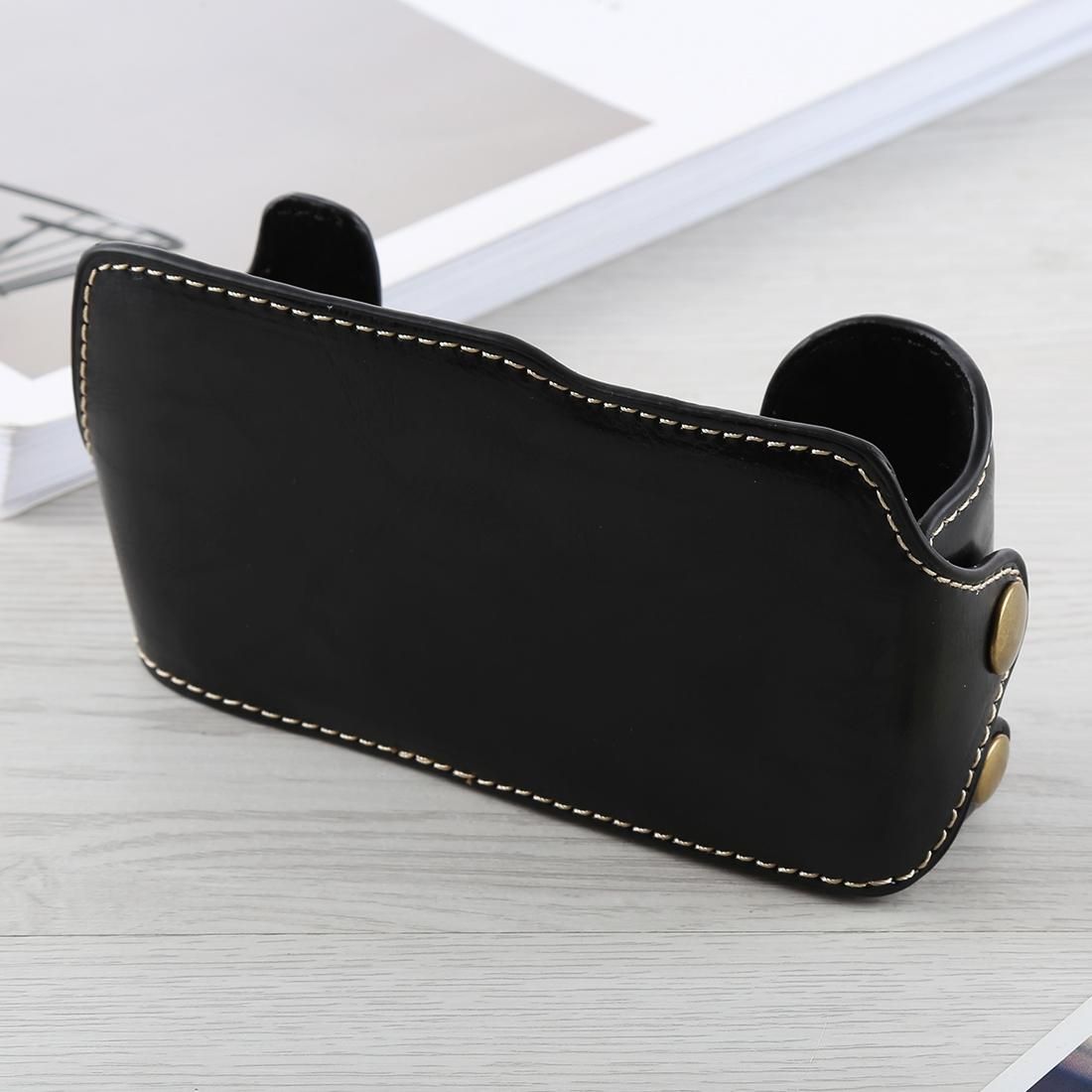 1/4 inch Thread PU Leather Camera Half Case Base for FUJIFILM X-A3 / X-A10 (Coffee)