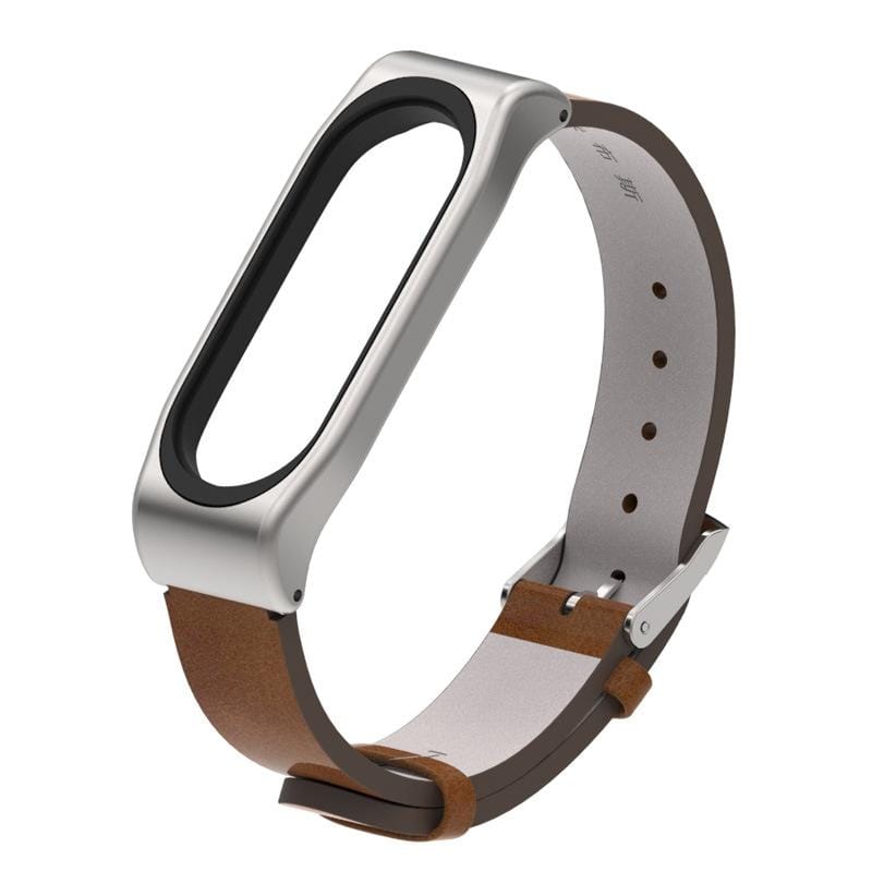 Mijobs PU Leather Strap for Xiaomi Mi Band 3 & 4 & 5 Wrist Straps Screwless Magnetic Bracelet Mi Band3 Smart Band Replace Accessories, Host not Included (Style5)