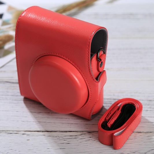 Full Body Camera PU Leather Case Bag with Strap for FUJIFILM instax mini 90 / 25 / 7 / 8 / 9 (Red)