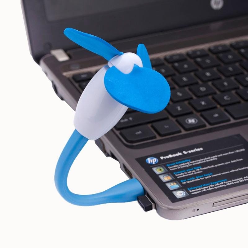 Flexible Mini Portable USB Powered 3-Blade USB Fan (Blue)