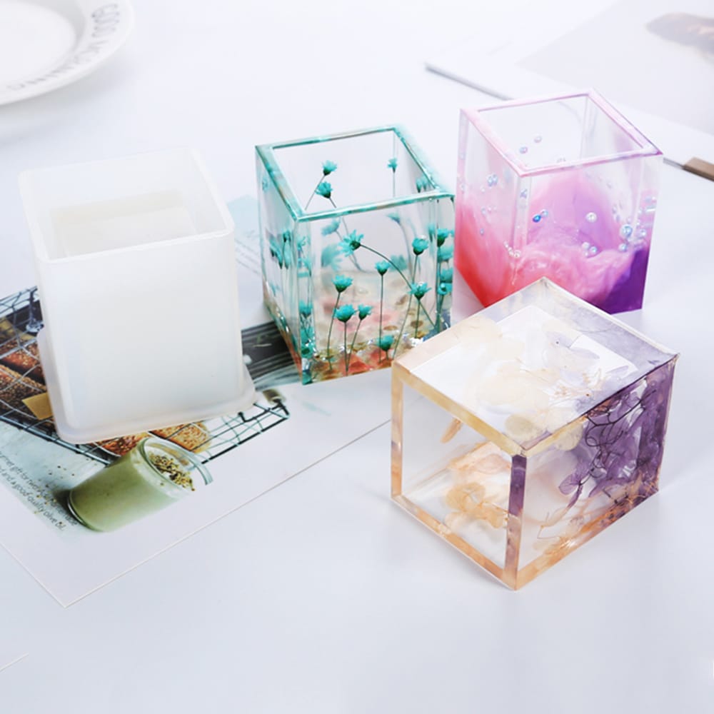 Silicone Molds DIY Making Crafts Decoration Pen Container - Square Shape